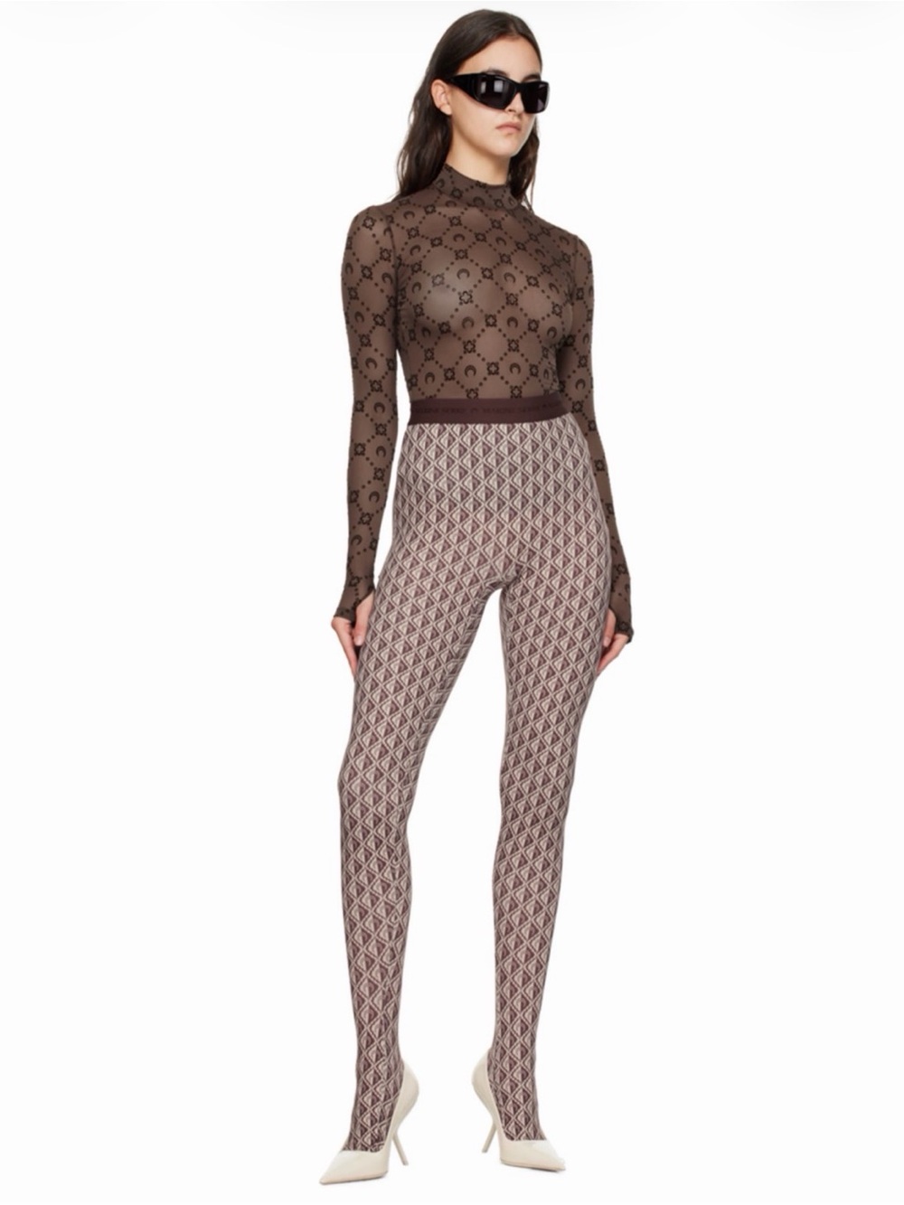 Marine Serre Mesh Top and Diamant Leggings